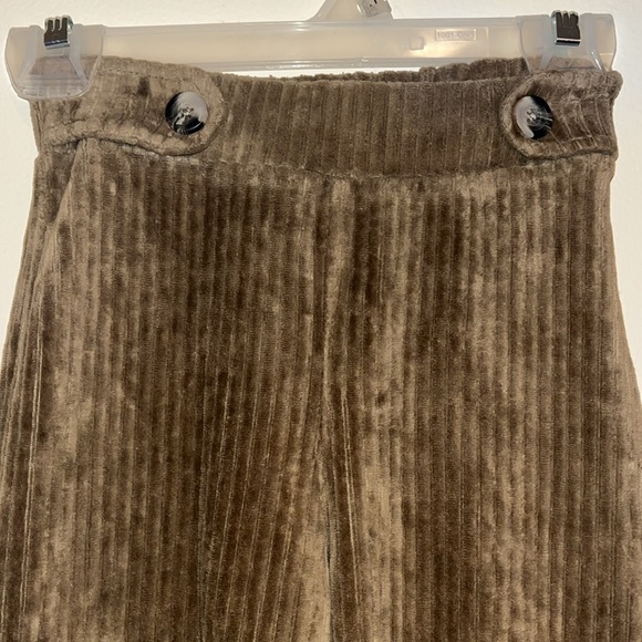 Zara Brown soft Corduroy Wide-Leg Pants Girl 6 - Picture 3 of 6